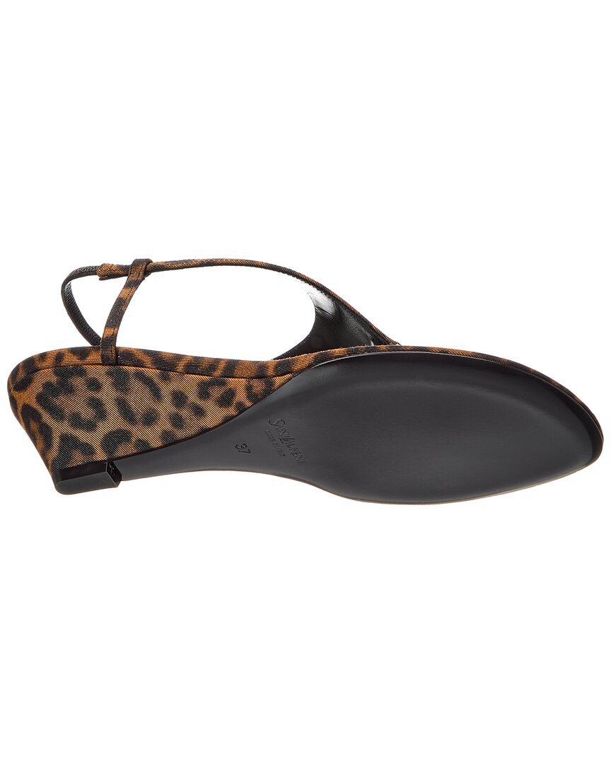 Saint Laurent Cassandra Grosgrain Wedge Sandal
