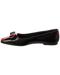 Ferragamo Siwar Bow Leather Ballet Flat