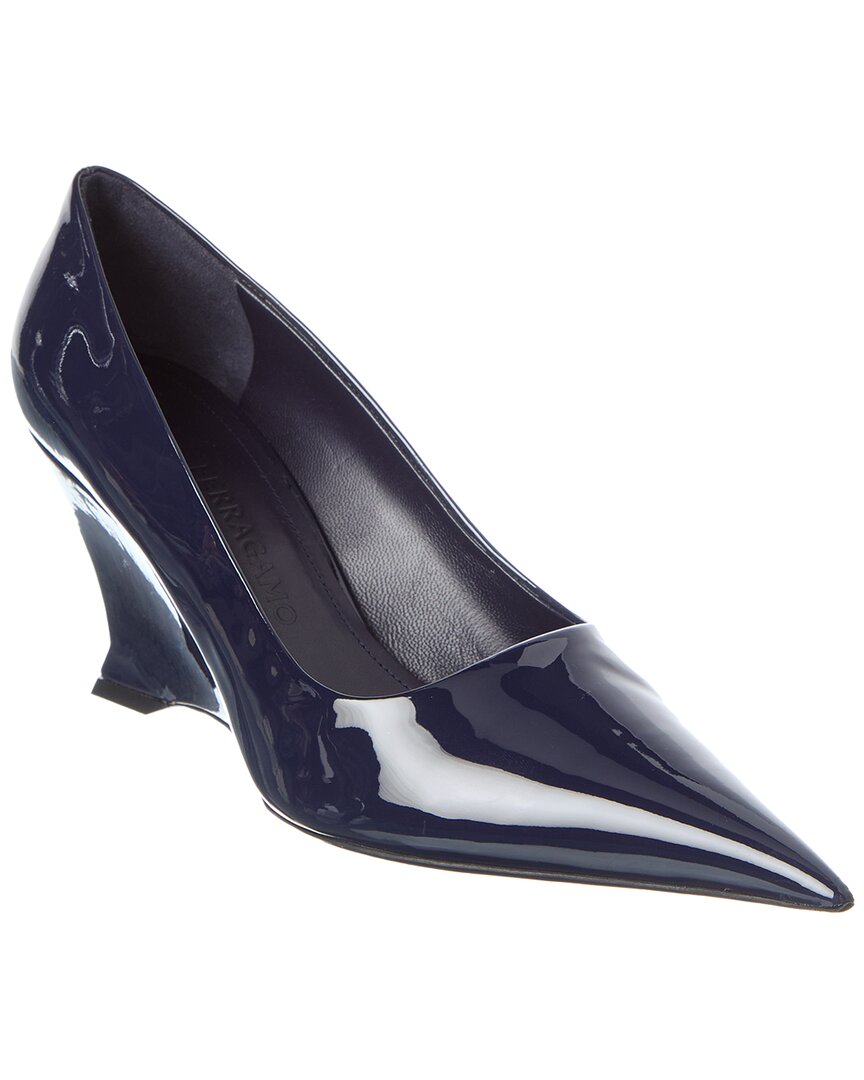Ferragamo Viola Patent Wedge Pump