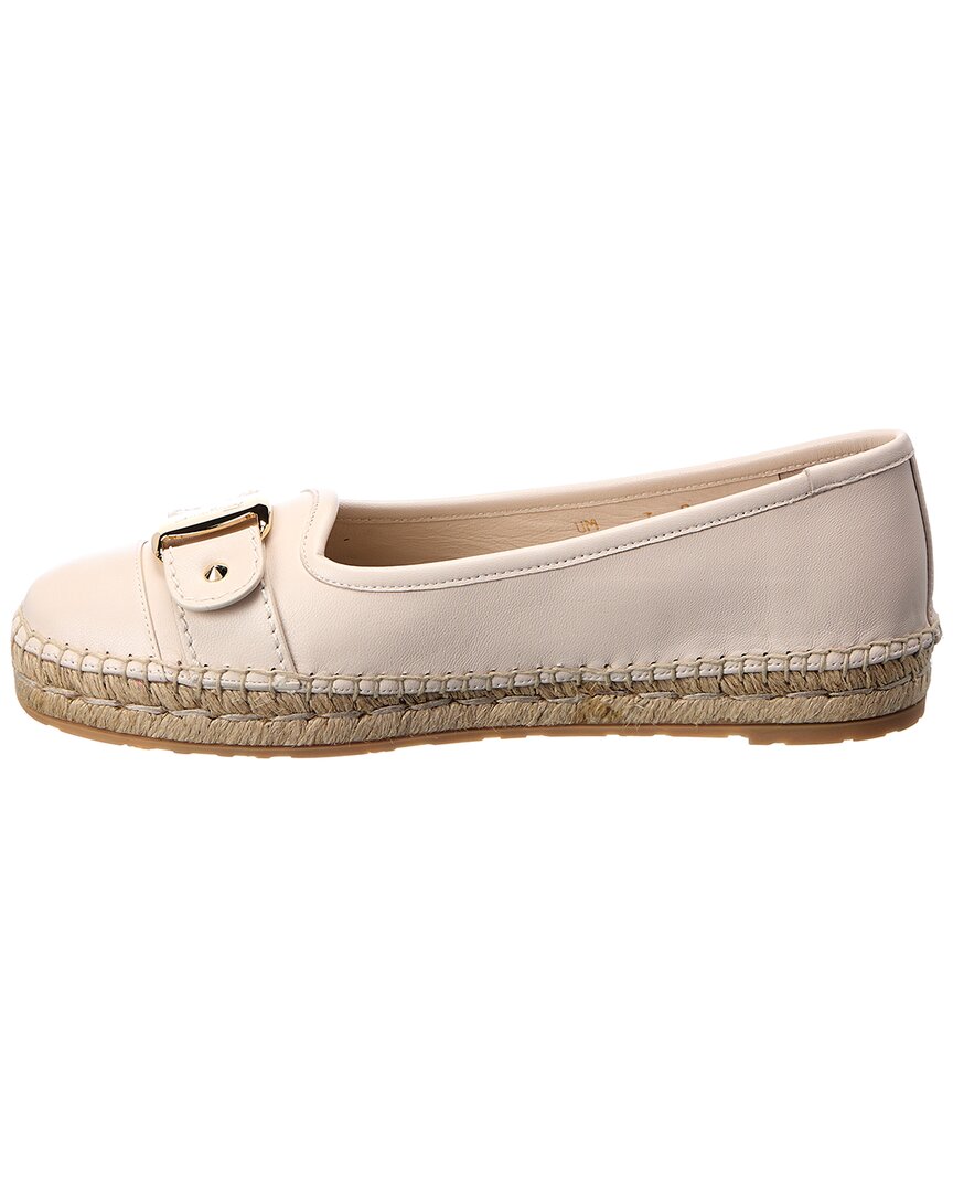 Ferragamo Logo Leather Espadrille