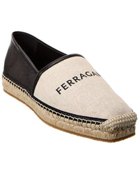 Ferragamo Collapsible Canvas & Leather Espadrille