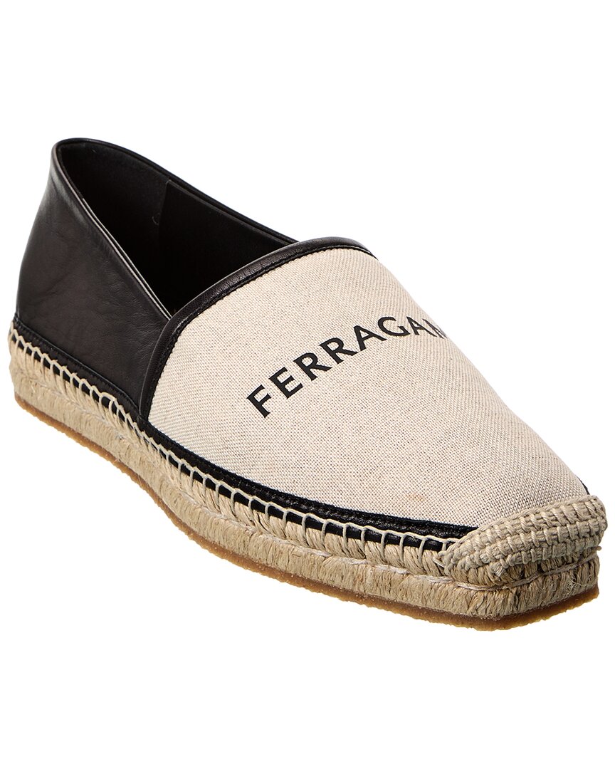 Ferragamo Collapsible Canvas & Leather Espadrille
