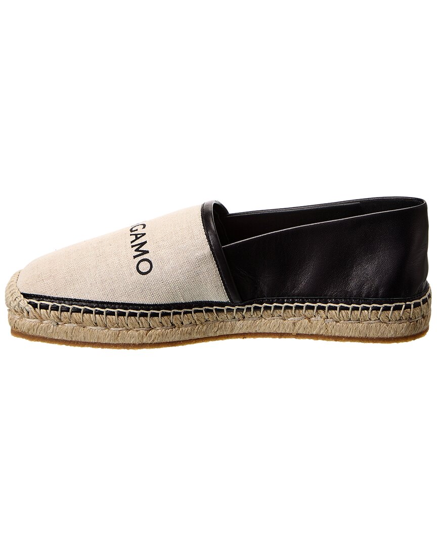 Ferragamo Collapsible Canvas & Leather Espadrille