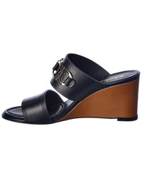 Ferragamo Chaim Leather Wedge Sandal