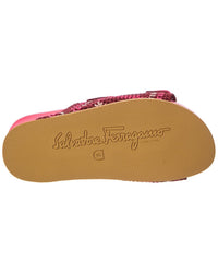 Ferragamo Shaula Crochet & Leather Sandal