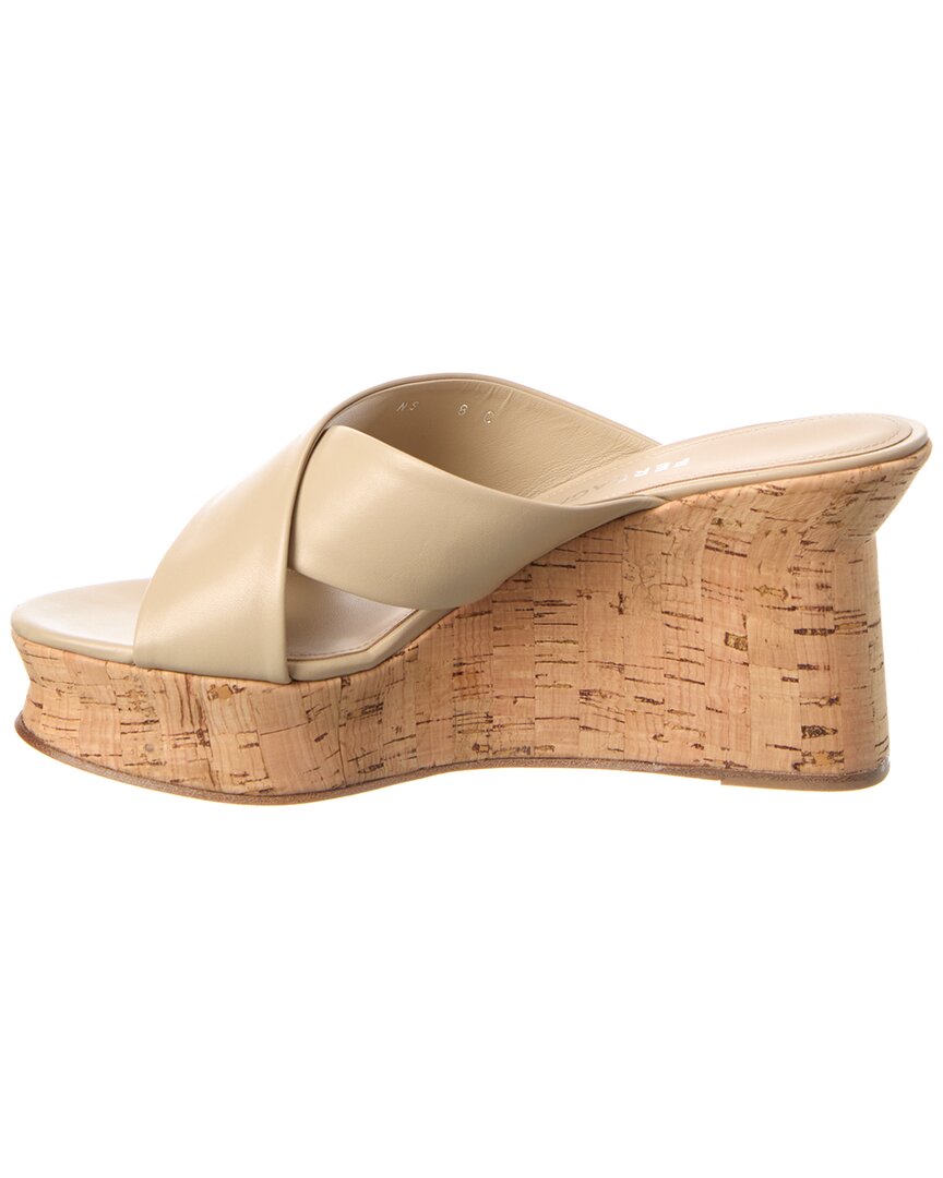 Ferragamo Ant Leather Wedge Sandal