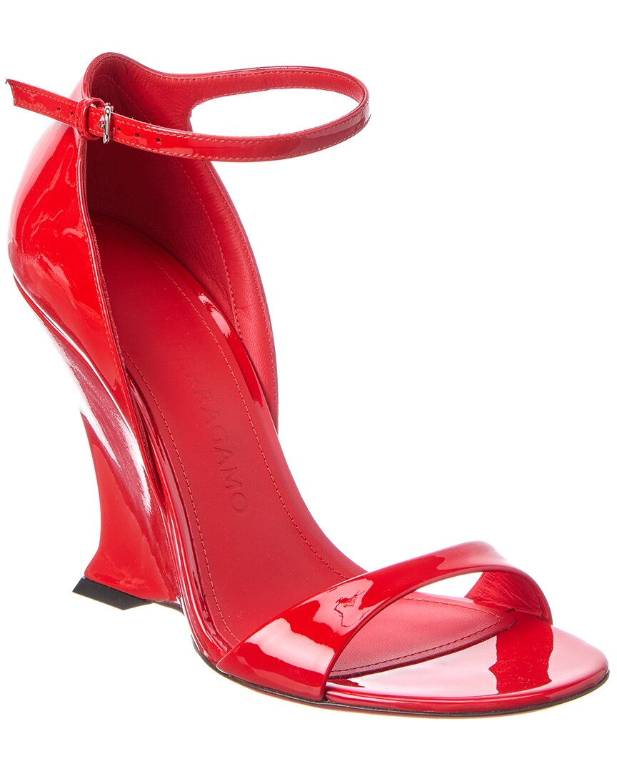 Ferragamo Vidette Patent Wedge Sandal – Bluefly