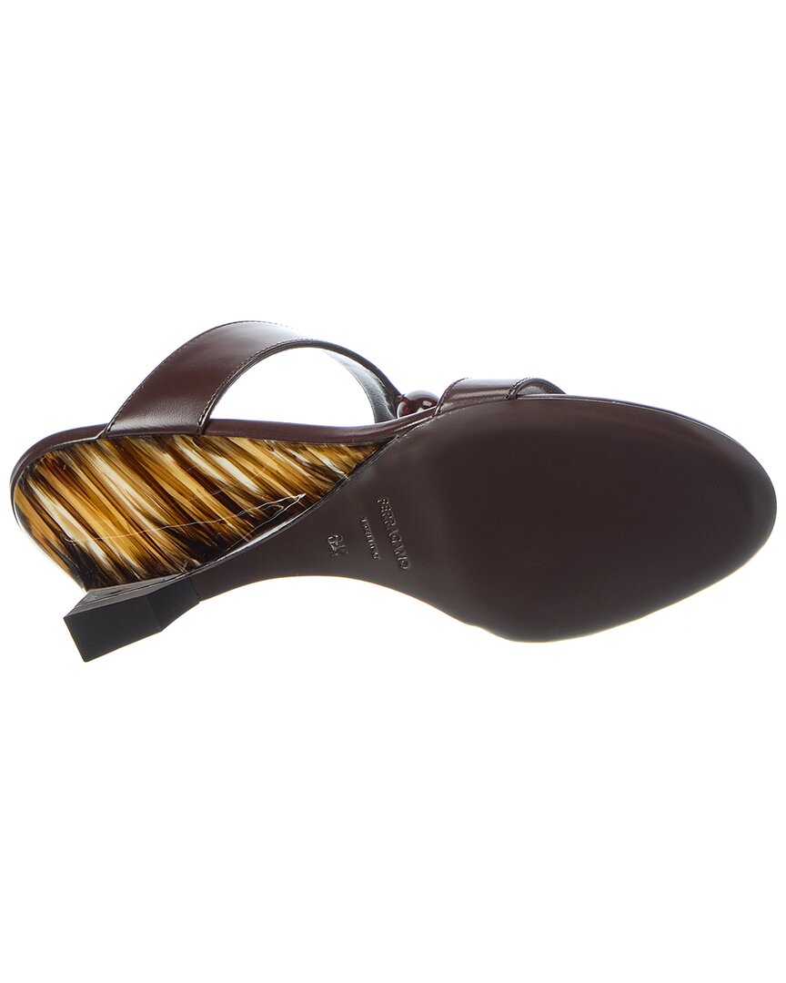 Ferragamo Seleny Croc-Embossed Leather Wedge Sandal