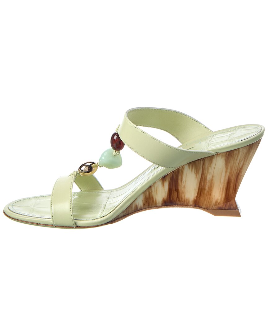 Ferragamo Seleny Croc-Embossed Leather Wedge Sandal