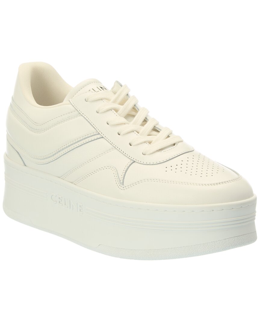 Celine Block Leather Sneaker, 40, White