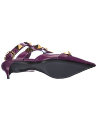 Valentino Roman Stud 40 Leather Ankle Strap Pump