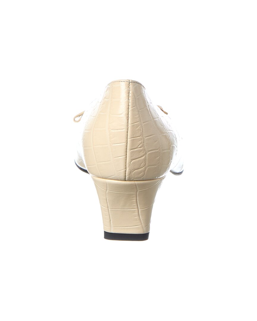 Valentino Bowow 45 Croc-Embossed Leather Pump
