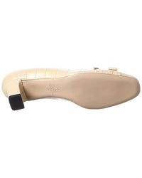 Valentino Bowow 45 Croc-Embossed Leather Pump