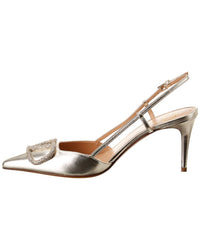 Valentino Vlogo 80 Laminated Metallic Leather Slingback Pump