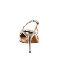 Valentino Vlogo 80 Laminated Metallic Leather Slingback Pump
