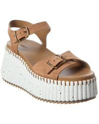 Chloé Nama Suede Wedge Sandal