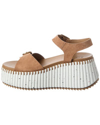 Chloé Nama Suede Wedge Sandal