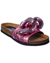 Jw Anderson Chain Leather Slide Pink