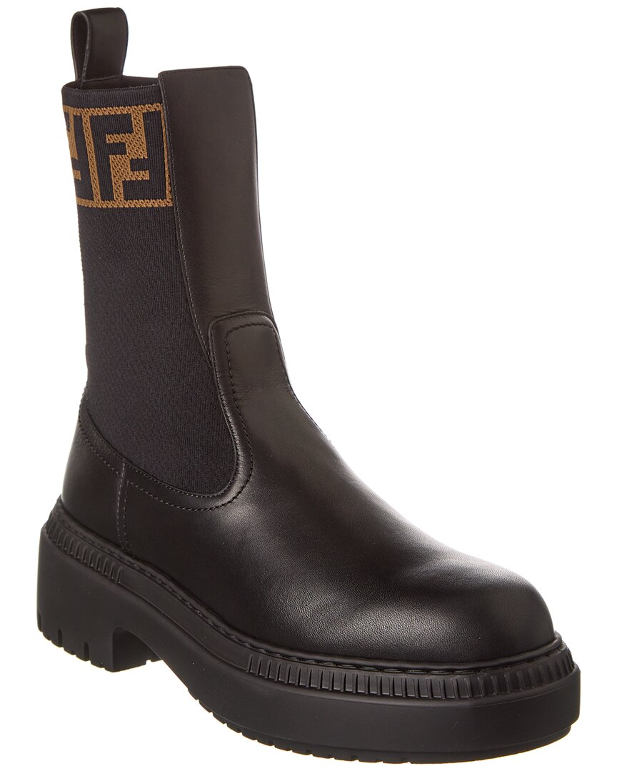FENDI Fendi Domino Leather Biker Boot