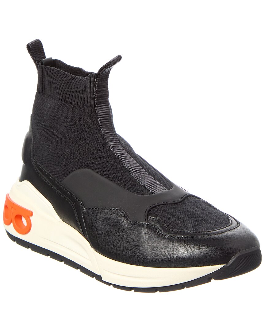 Ferragamo Cosma Gancini Leather Sock Sneaker