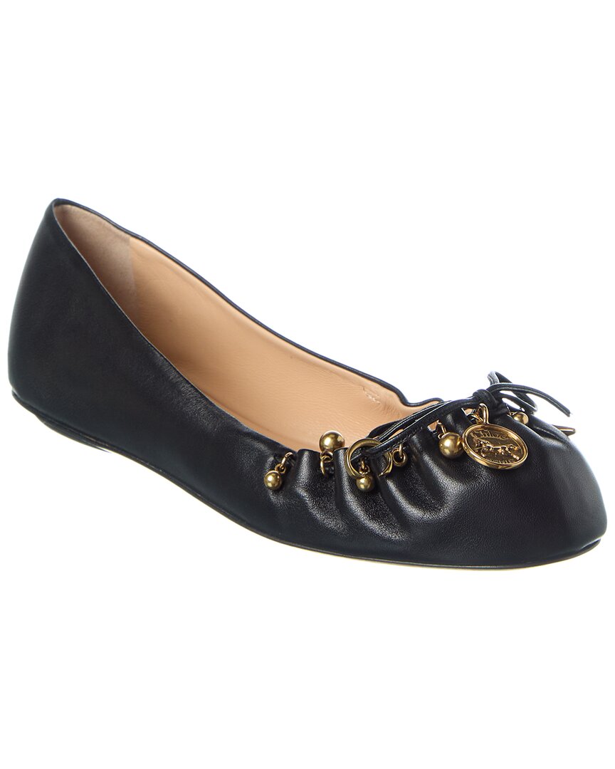 Chloé Charms Leather Ballerina Flat