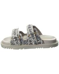 Dior Cannage Tweed & Leather Sandal