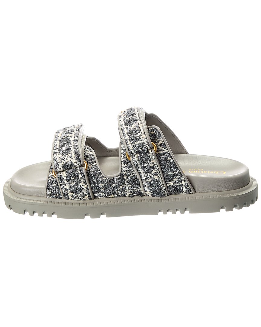 Dior Cannage Tweed & Leather Sandal