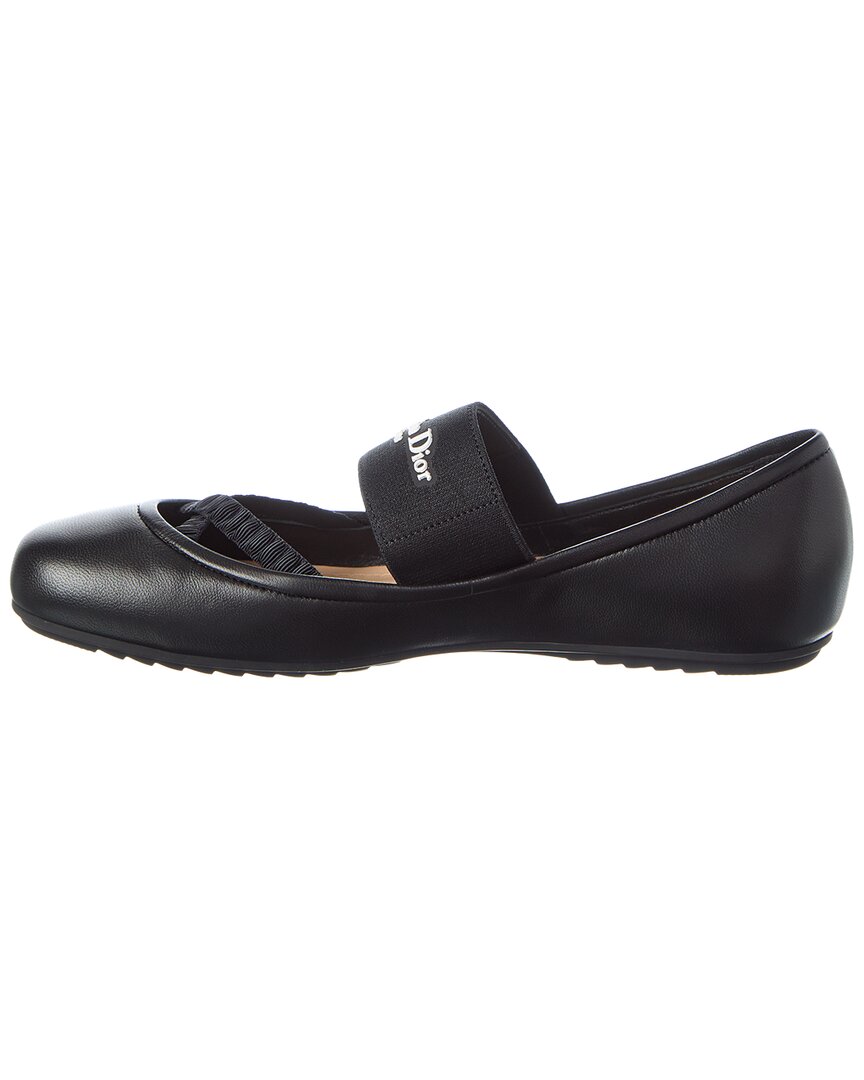 Dior Shade Ballet Flat Black Lambskin and Elastic Straps - Size: 36.5