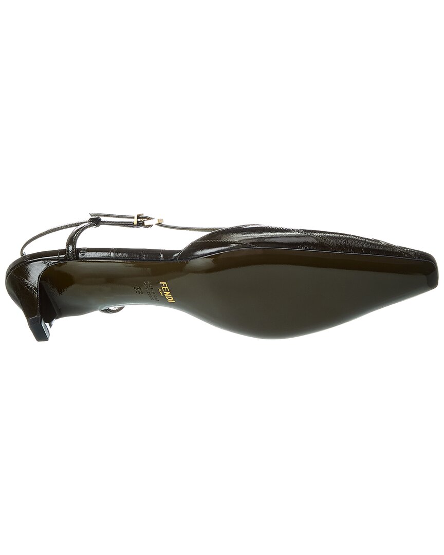 Fendi Ffold Leather Slingback Pump