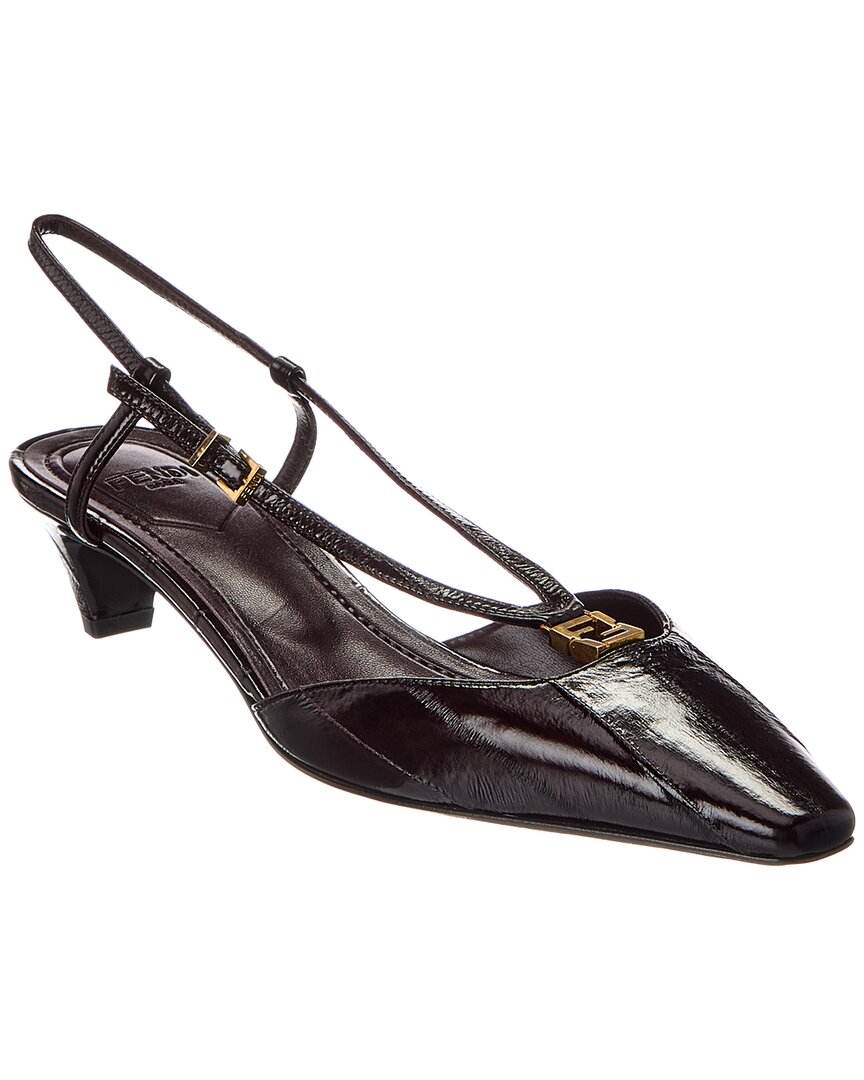 Fendi Colibri Lite Ff Jacquard Velvet Slingback Pump