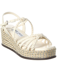 Jimmy Choo Nyra 60 Leather Wedge Sandal