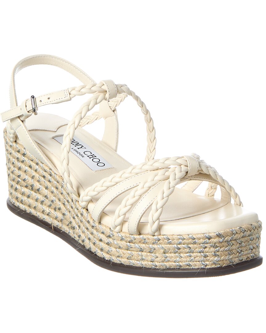 Jimmy Choo Nyra 60 Leather Wedge Sandal