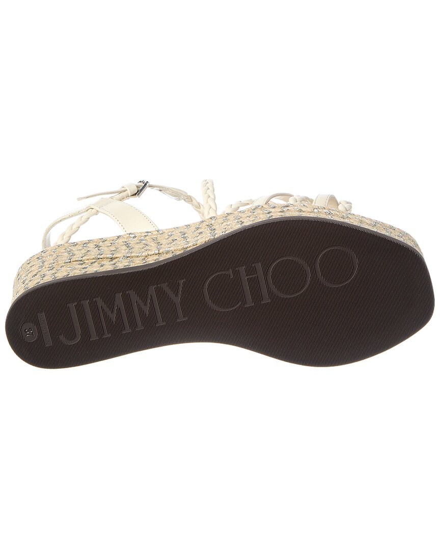 Jimmy Choo Nyra 60 Leather Wedge Sandal