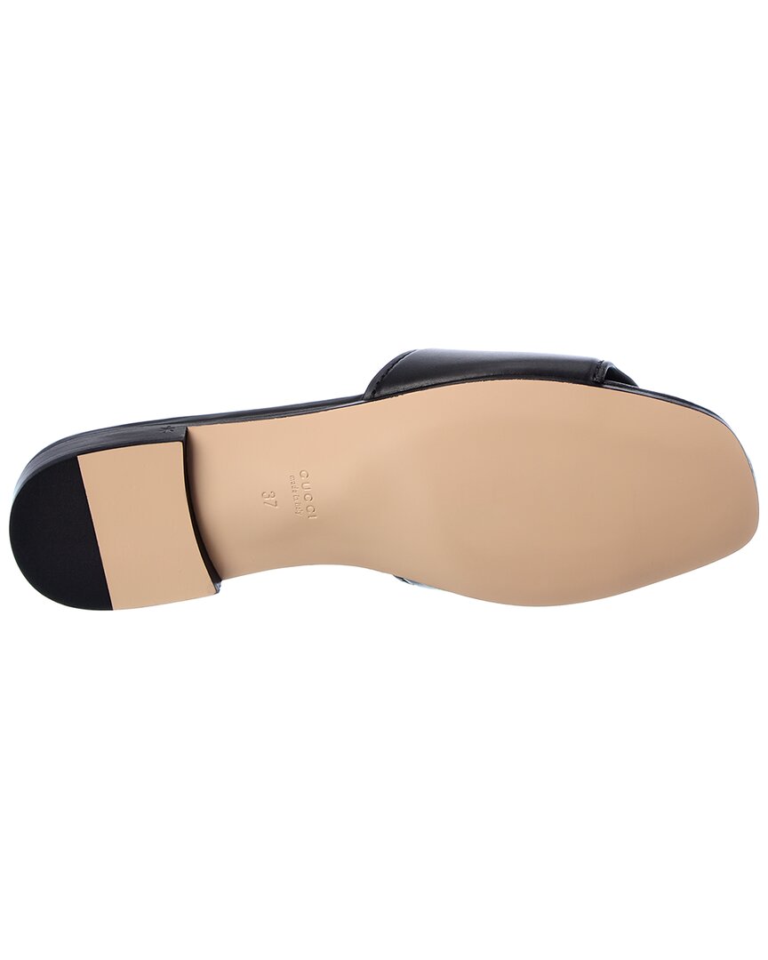 Gucci Gucci Interlocking G Cutout Leather Sandal