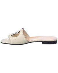 Gucci Interlocking G Cutout Leather Sandal