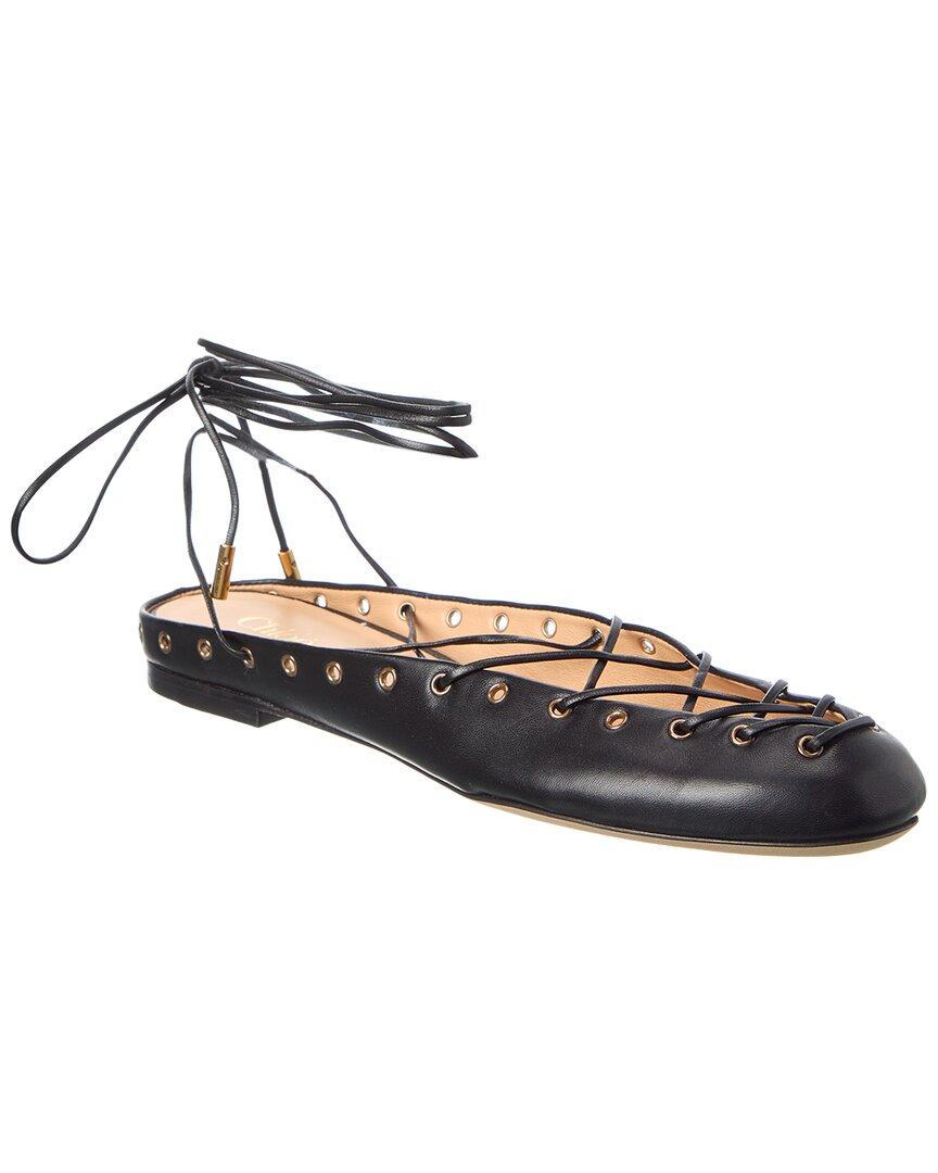 Chloé Ghillies Leather Ballerina Flat