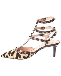 Valentino Rockstud Caged 65 Haircalf & Leather Pump