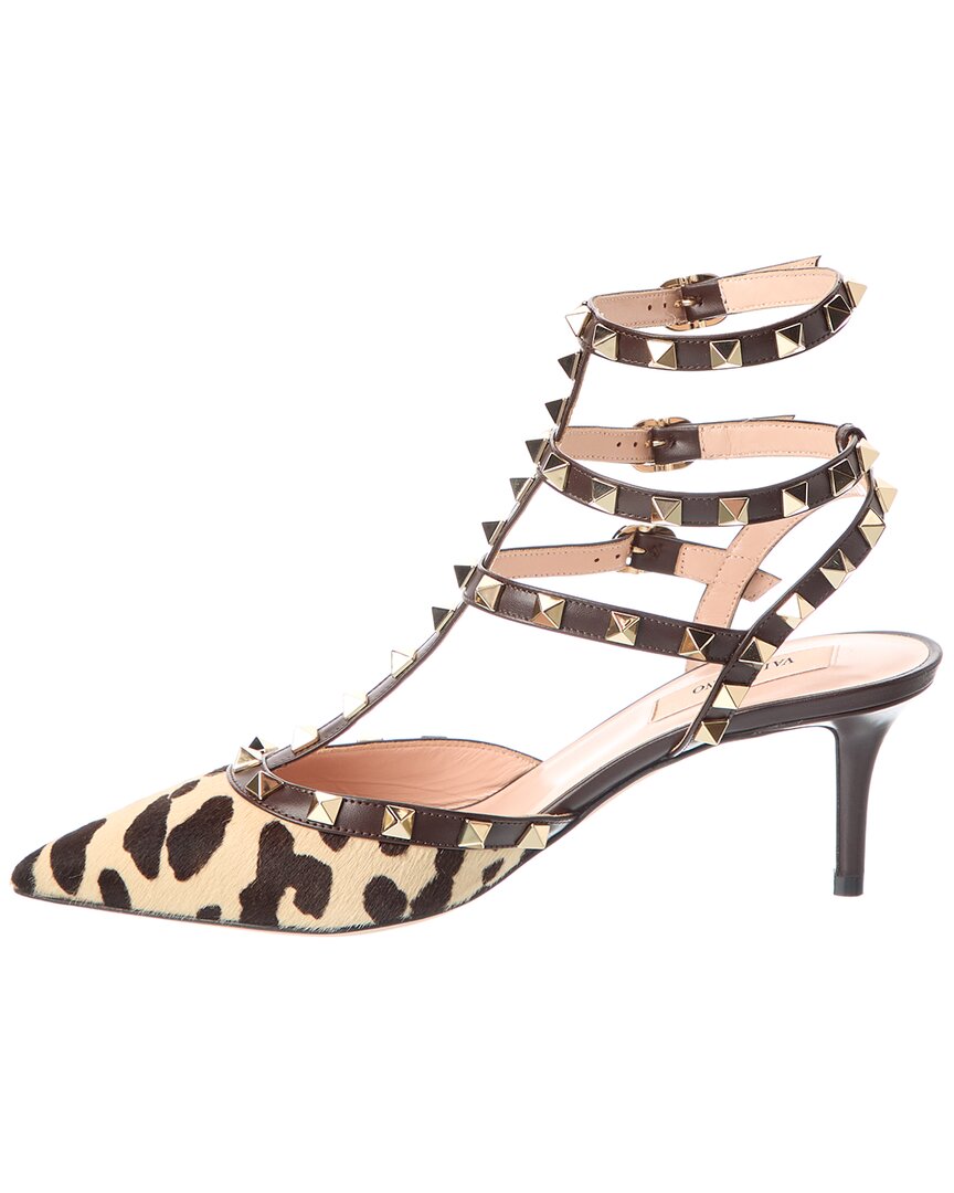 Valentino Rockstud Caged 65 Haircalf & Leather Pump
