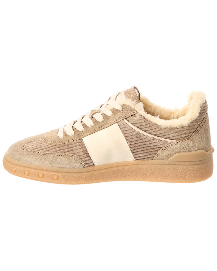 Valentino Vlogo Velvet & Suede Sneaker