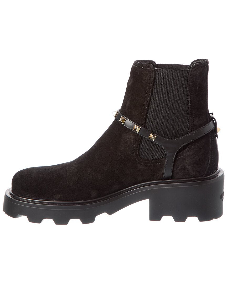 Valentino Rockstud Suede Boot