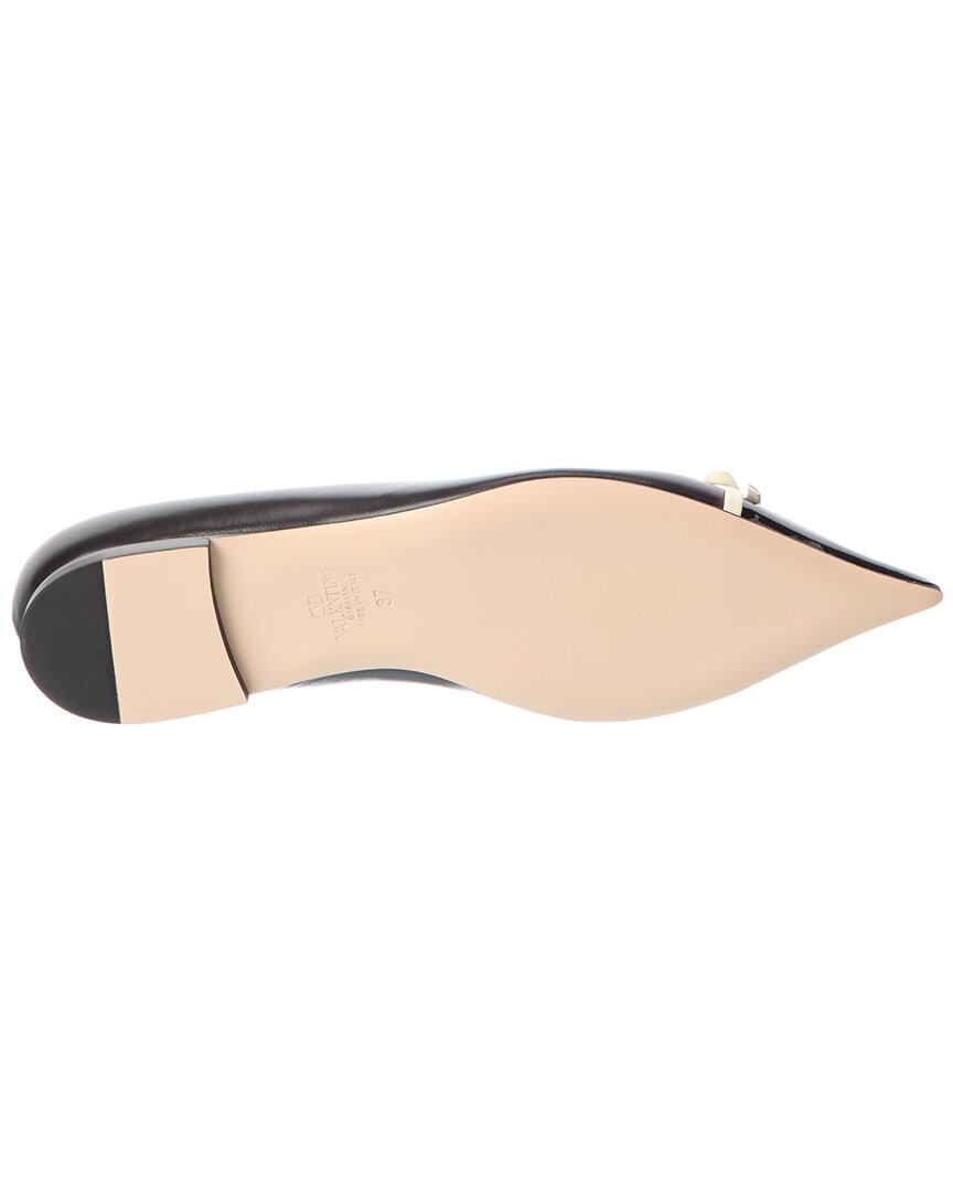 Valentino Vlogo Leather Ballerina Flat