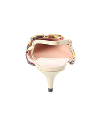Valentino Vlogo 40 Tweed & Leather Slingback Pump
