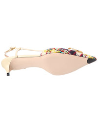 Valentino Vlogo 40 Tweed & Leather Slingback Pump