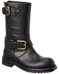 Dolce & Gabbana Dolce & Gabbana Dg Logo Leather Biker Boot
