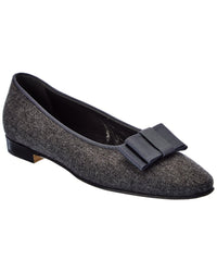 Manolo Blahnik Bulgatora Wool Flat Grey Multi