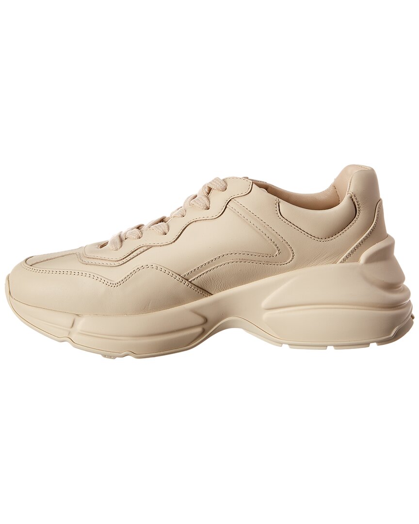 Gucci Rhyton Logo Leather Sneaker, 38, White