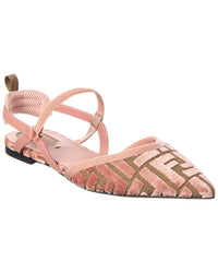 Fendi Colibri Lite Ff Jacquard Velvet Flat