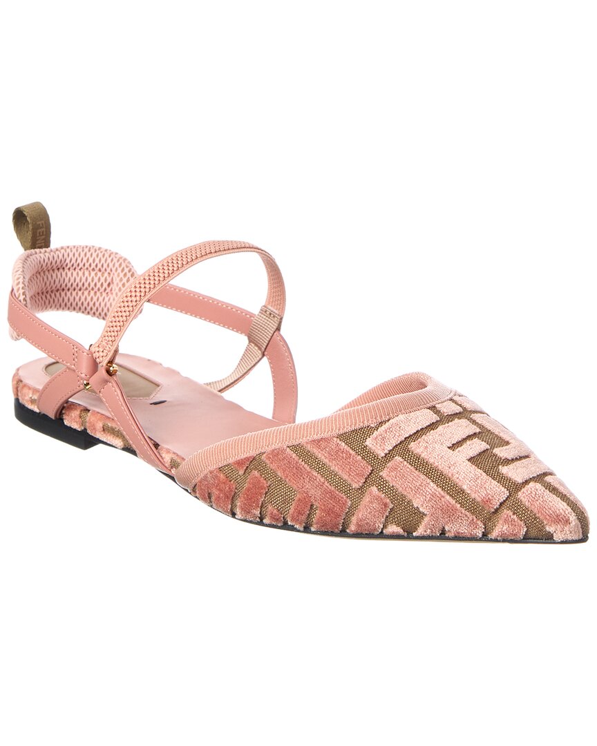 Fendi Colibri Lite Ff Jacquard Velvet Flat
