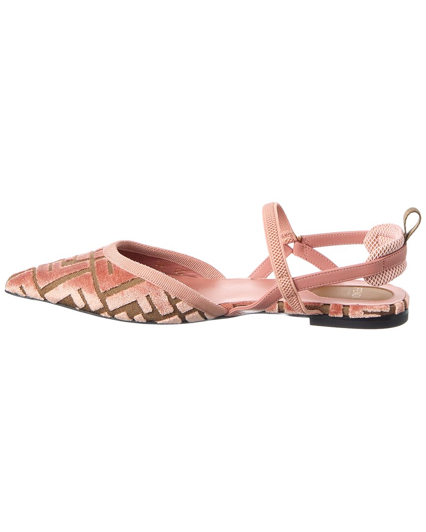Fendi Colibri Lite Ff Jacquard Velvet Flat