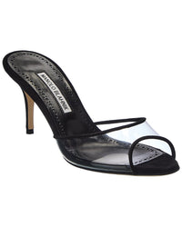 Manolo Blahnik Jadifa 70 Vinyl & Suede Sandal